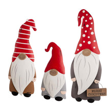 Load image into Gallery viewer, Christmas Metal Gnome Yard Stake or Standing Decor or Wall Decor, Set of 3
