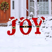 Load image into Gallery viewer, 30"H Set of 3 Metal "JOY" Yard Stake or Standing Décor or Wall Décor (3 Functions)
