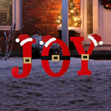 Load image into Gallery viewer, 30"H Set of 3 Metal "JOY" Yard Stake or Standing Décor or Wall Décor (3 Functions)