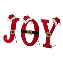 Load image into Gallery viewer, 30"H Set of 3 Metal "JOY" Yard Stake or Standing Décor or Wall Décor (3 Functions)