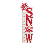 Load image into Gallery viewer, 36"H Lighted Wooden Snow Gauge Yard Stake or Wall Décor (2 Functions)