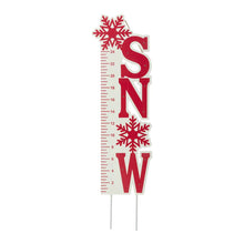 Load image into Gallery viewer, 36"H Lighted Wooden Snow Gauge Yard Stake or Wall Décor (2 Functions)