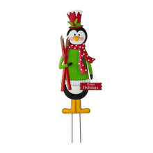 Load image into Gallery viewer, 36"H Metal Penguin Yardstake or Standing Décor or Wall Décor (3 Functions)