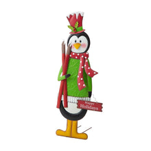 Load image into Gallery viewer, 36"H Metal Penguin Yardstake or Standing Décor or Wall Décor (3 Functions)