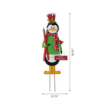 Load image into Gallery viewer, 36"H Metal Penguin Yardstake or Standing Décor or Wall Décor (3 Functions)