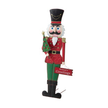 Load image into Gallery viewer, 36"H Metal Nutcracker Yardstake or Standing Décor or Wall Décor (3 Functions)