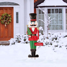 Load image into Gallery viewer, 36"H Metal Nutcracker Yardstake or Standing Décor or Wall Décor (3 Functions)