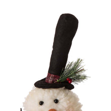 Load image into Gallery viewer, 28"H Fabric Christmas Snowman Shelf Sitter with Dangling Legs
