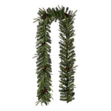 Load image into Gallery viewer, 9 ft. Pre-Lit Greenery Pine Cone Christmas Garland with 50 Warm White LED Lights