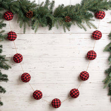 Load image into Gallery viewer, 72"L Red & Black Plaid Fabric Garland