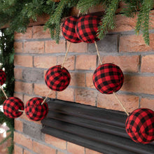 Load image into Gallery viewer, 72"L Red & Black Plaid Fabric Garland