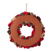 Load image into Gallery viewer, 17.25"D Christmas Multi-Color Fabric Wreath