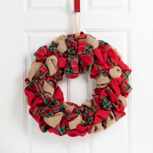 Load image into Gallery viewer, 17.25"D Christmas Multi-Color Fabric Wreath
