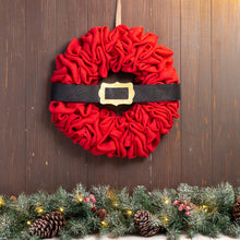 Load image into Gallery viewer, 18"D Christmas Red With Belt Fabric Wreath