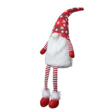 Load image into Gallery viewer, 28"H Fabric Christmas Gnome Shelf Sitter with Dangling Legs