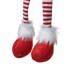 Load image into Gallery viewer, 28"H Fabric Christmas Gnome Shelf Sitter with Dangling Legs
