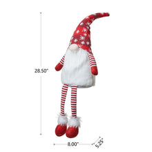 Load image into Gallery viewer, 28"H Fabric Christmas Gnome Shelf Sitter with Dangling Legs