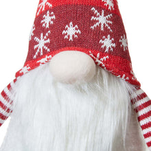 Load image into Gallery viewer, 28"H Fabric Christmas Gnome Shelf Sitter with Dangling Legs