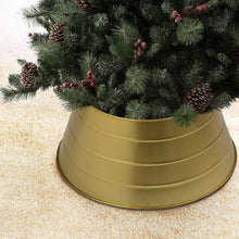 Load image into Gallery viewer, 22"D Painted Gold Metal Tree Collar
