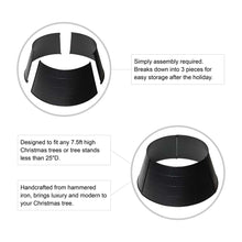 Load image into Gallery viewer, 26"D Black Hammered Metal Tree Collar