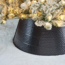 Load image into Gallery viewer, 26"D Black Hammered Metal Tree Collar