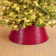 Load image into Gallery viewer, 22"D Red Hammered Metal Tree Collar