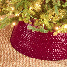 Load image into Gallery viewer, 22"D Red Hammered Metal Tree Collar