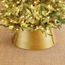 Load image into Gallery viewer, 22"D Gold Hammered Metal Tree Collar