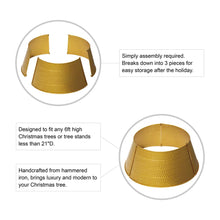 Load image into Gallery viewer, 22"D Gold Hammered Metal Tree Collar