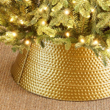 Load image into Gallery viewer, 22"D Gold Hammered Metal Tree Collar