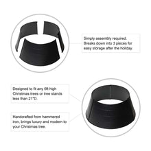 Load image into Gallery viewer, 22"D Black Hammered Metal Tree Collar