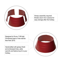 Load image into Gallery viewer, 26"D Red Metal Tree Collar