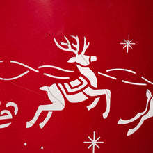 Load image into Gallery viewer, 22"D Galvanized Metal Santa on Sleigh Tree Collar with Light String