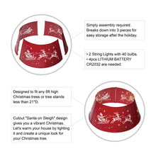Load image into Gallery viewer, 22"D Galvanized Metal Santa on Sleigh Tree Collar with Light String