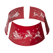 Load image into Gallery viewer, 26"D Galvanized Metal Santa on Sleigh Tree Collar with Light String