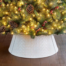Load image into Gallery viewer, 26"D Washed White Metal Woven Tree Collar