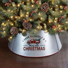 Load image into Gallery viewer, 26"D Galvanized Metal Tree Collar with Truck Motif