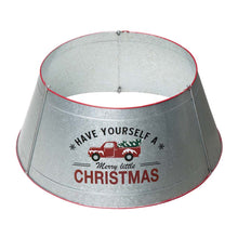Load image into Gallery viewer, 26"D Galvanized Metal Tree Collar with Truck Motif