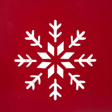 Load image into Gallery viewer, 26"D Red Hexagonal Metal Cutout Snowflake Tree Collar with Light String