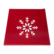 Load image into Gallery viewer, 26"D Red Hexagonal Metal Cutout Snowflake Tree Collar with Light String