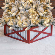 Load image into Gallery viewer, 26"L Galvanized Corrugated Metal & Wooden Christmas Tree Collar