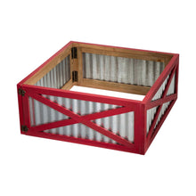 Load image into Gallery viewer, 26"L Galvanized Corrugated Metal & Wooden Christmas Tree Collar