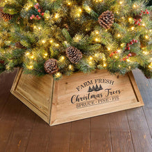 Load image into Gallery viewer, 26"L Natural Wooden Trapezoid Farm Fresh Christmas Tree Collar