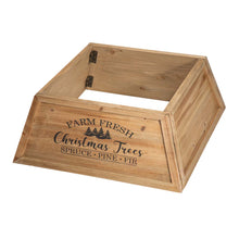 Load image into Gallery viewer, 26"L Natural Wooden Trapezoid Farm Fresh Christmas Tree Collar