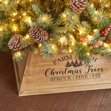 Load image into Gallery viewer, 26"L Natural Wooden Trapezoid Farm Fresh Christmas Tree Collar