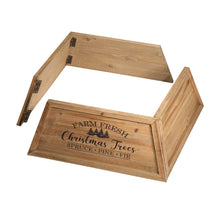 Load image into Gallery viewer, 26"L Natural Wooden Trapezoid Farm Fresh Christmas Tree Collar