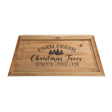 Load image into Gallery viewer, 26"L Natural Wooden Trapezoid Farm Fresh Christmas Tree Collar