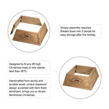 Load image into Gallery viewer, 26"L Natural Wooden Trapezoid Farm Fresh Christmas Tree Collar