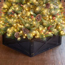 Load image into Gallery viewer, 22"L Washed Black Wooden Christmas Tree Collar