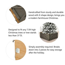 Load image into Gallery viewer, 22"L Warm Gray Wooden Christmas Tree Collar